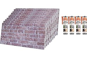 Izodekor - Lot de 10 panneaux muraux 3D en polystyrène - Avec 4 cartouches de colle Akfix 310 incluses pour la fixation - Pont de pierre