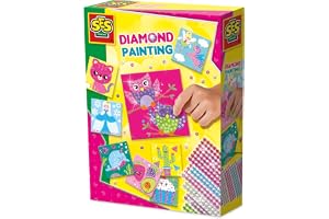 SES Creative 14119 diamantmosaik, gnistrande pysselset för barn, enkel diamantkonst, diamantmålning barn