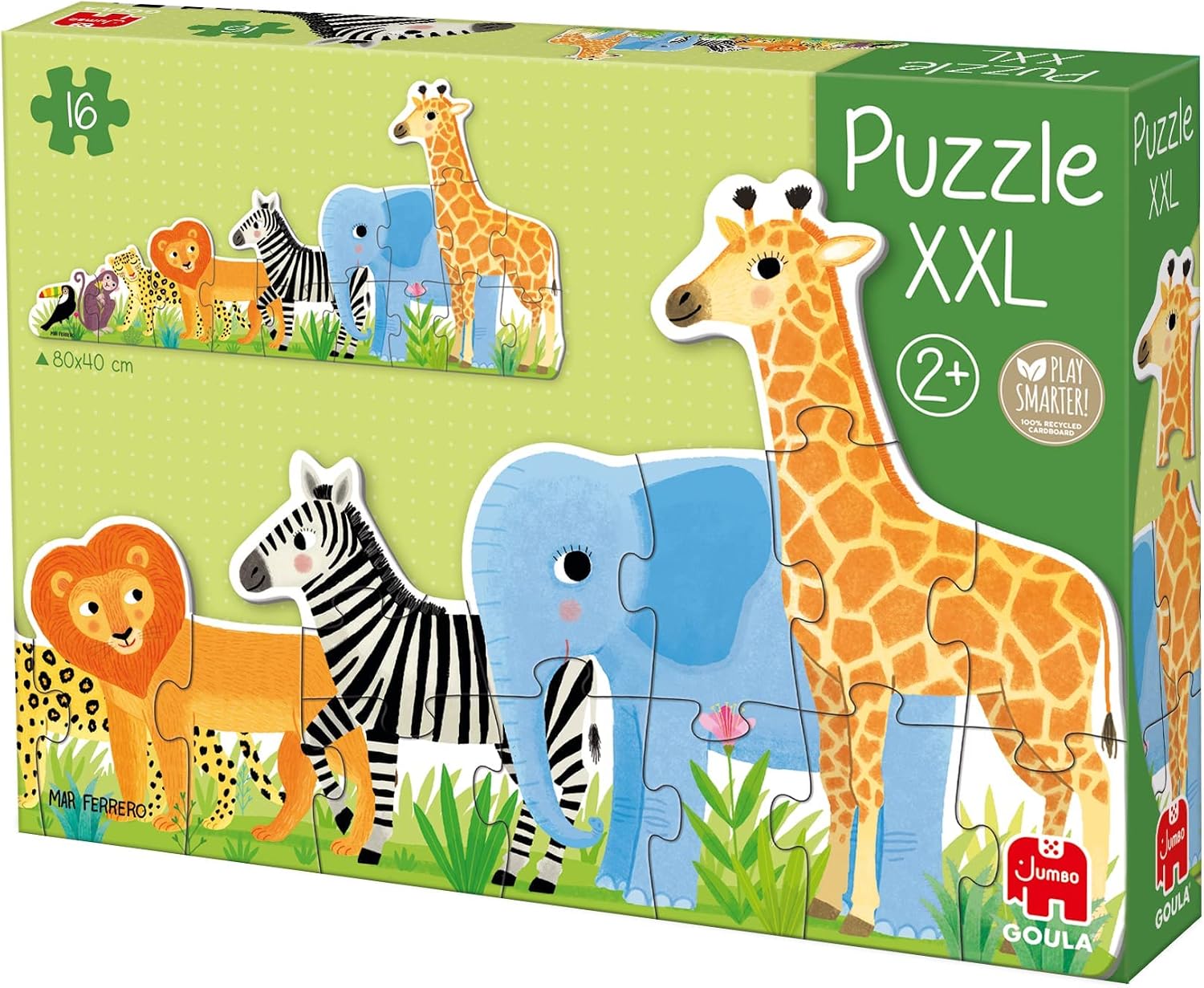 Goula - Puzle XXL Selva, Puzle de carton de piezas grandes para niños a partir de 2 años