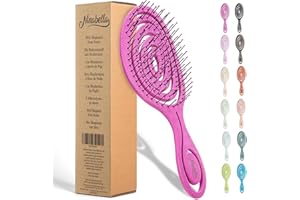 ‎NINABELLA Ninabella Organiczna Szczotka Do Włosów Dla Kobiet, Mężczyzn i Dzieci - Nie Ciągnie Włosów - Szczotki do Prostowania Włosów Kręconych, Prostych i Mokrych - Unikalna Spirala
