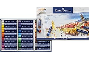 Faber-Castell Studio Quality 127036 - Gessetti ad olio in confezione da 36, consistenza cremosa, senza acidi, alta pigmentazione, colori vivaci