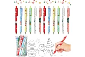 Auzlya Kugelschreiber Weihnachten,12 Weihnachtsgel Tinte Stifte Cartoon,Weihnachts Kugelschreiber,Weihnachtsgeschenke Kleinigkeiten,Weihnachten Party Geschenke Bag Fillers,Zufälliges Farbmuster