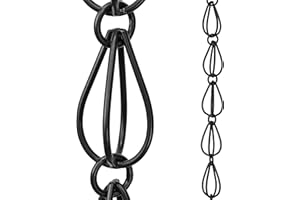 MONARCH RAIN CHAINS Monarch Aluminum Teardrop Rain Chain, 8-1/2-Feet Length (Flat Black Powder Coated)