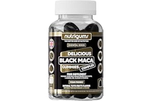 Maca Root 2000mg Gummy | Tutti Frutti Flavour | 60 Vegan Gummies | Black Maca, Korean Ginseng, L-Arginine, Black Pepper, B6, Zinc & Selenium | High Strength | for Energy & Performance by NUTRIGUMS®