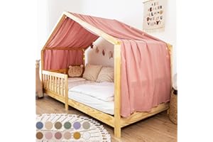 lilimaus Hausbett Himmel [in 12 Farben] Betthimmel Hausbett aus 100% Baumwolle Musselin - Stoffhimmel für Hausbett Deko Mädchen & Jungen - Himmel für Hausbett Kinder - Bett Vorhang Kinderbett