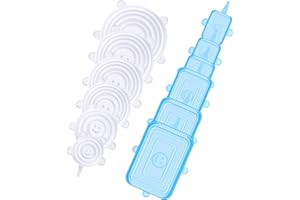 DI ORO LIVING DI ORO® - Juego de tapas elásticas de silicona - Cubiertas reutilizables para almacenamiento de alimentos - Variedad de tamaños - Fáciles de limpiar y aptas para lavavajillas