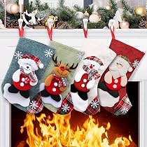 Lot De 3 Chaussettes De Noël à Suspendre - 16 Cm - Remplissage Bonbons Et Petits Cadeaux - Décoration Sapin Et Cheminée