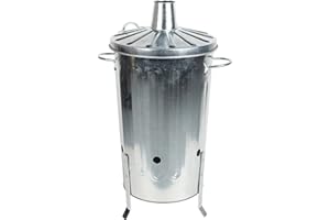 CrazyGadget® 18 Litre 18L Small Garden Galvanised Metal Incinerator Fire Burning Bin for Wood Paper Leaves
