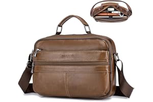 SPAHER Bolso Hombre Bandolera Piel Grande Bolso Caballero Bandolera Cuero Hombre Bolso Bandolera Hombre Bolsos Hombre de Cuero Mariconeras para Hombres Bolsos de Hombre Bandolera Man Bag