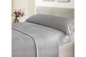 Victorio & Lucchino Juego de Sábanas Coralina Canale, térmica para Invierno - Modelo Adriana (Gris, 150 cm)