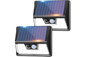 vighep Solar Lights Outdoor Garden - Led Motion Sensor Security Lights IP65 Waterproof, 3 Lighting Modes, Super Bright Pir Flood Lights for Wall Yard Fence Garage - 2 Pack