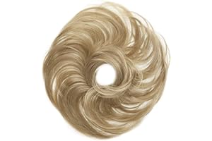 CAISHA by PRETTYSHOP Pedazo De Cabello Peinado De Bola Anillo De Goma Con Pelo Sintético Rubio Oscuro G19B