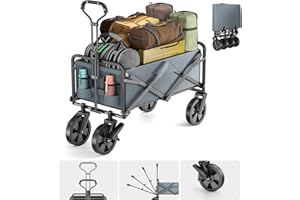 Tanniws bollerwagen faltbar Tragbar gartenwagen einkaufstrolley 220lbs+/100kg+ Schwerlastbereich Faltbarer bollerwagen Kinder Erwachsene für Camping, Gartentransport, Angeln, Picking, Sport...
