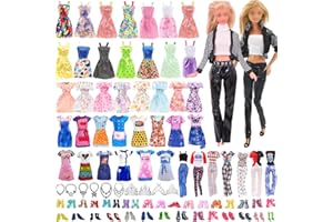 SEKEPINGO 29Pcs Doll Clothes Outfits for Baby Dolls Accessories Sets Including 1 Fashionable Suits 10 Slip Dresses 2 Floral Dress 2 Fashionable Dresses 2 Tops 2 Pants 5 Shoes 5 Jewelry for 11.5Inch Girl Doll