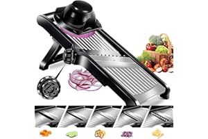 Meridiana® Mandolina per Verdure Professionale, Taglia e affetta verdure Regolabile, in acciaio per fare Fette Spesse da 1 a 9 mm, Affetta Verdure Julienne Affettatrice per Patate Cipolle Carote