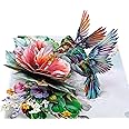 CUTPOPUP Hummingbird Couple - Anniversary Cards, Valentines Cards, 3D Love Cards, Pop Up Card for Husband, Wife, Her, Him, Couple, Mothers Day Card, Birthday Cards for Women (Hibiscus) US8-LO174UK