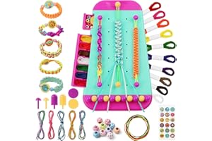 AUAUYZ Zestaw do Tworzenia Bransoletki Przyjaźni, Zestaw Bransoletek dla Dziewczynek, DIY Zestawy do Robienia Biżuterii, Prezent dla Dziewczynek w Wieku 6-12 Lat (Fioletowo Zielony)