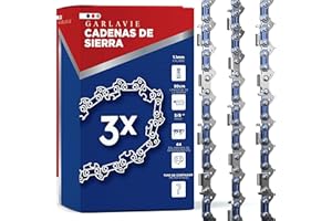 Garlavie 3 cadena motosierra de 30 cm LP 1,1 mm 44 eslabones – Cadena de sierra con brazo antirretorno compatible con muchas marcas de motosierra