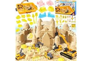 UPDOKIT Arena mágica para niños, arena cinética con 1 kg de arena, vehículo de obras y accesorios para niños y niñas, edades 3, 4, 5, 6, 7+ años