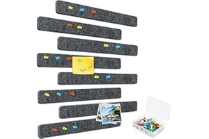 Yoillione Feltro Bacheca in Sughero, Lavagna Sughero, Rettangolo Bacheca Foto da Parete Lavagnetta Sughero con 20 Puntine per Condominiale Ufficio Appendere Foto Portachiavi, 8 Pezzi