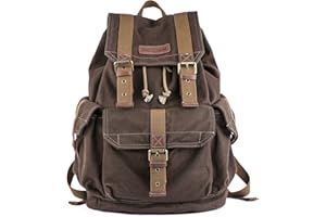 Gootium Canvas Backpack - Vintage Outdoor Rucksack Travel Day Pack