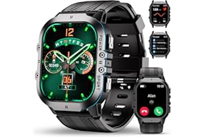 OUKITEL Montre Connectée Homme,1.96" HD Smartwatch avec Appel Bluetooth,100+Mode Sportifs,Montre Sport pour Surveiller Cardio,Podometre,Sommeil,Étanche 5ATM,Montre Connectée pour Android iOS Noir
