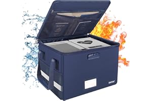 ‎ENGPOW Dokumententasche Feuerfeste Aktenaufbewahrungsbox mit Schloss Organizer Zusammenklappbare Feuerfeste Tasche Aktenbox mit Griff Tragbarer Home OfficeSafe für Dokumente Zertifikatsbuch(Nur Box)