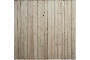 ARBOR GARDEN SOLUTIONS Premium Closeboard Fence Panel - Heavy Duty Vertical Feather Edge Fence Panels (Height 6ft (181.5cm) with Capping - Natural (Light Green))