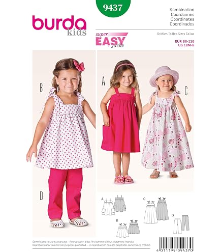 Patron De Couture Enfant Burda B9435 Patron De Couture Coordonnés