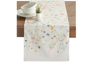 Maison d' Hermine Table Runner 100% Cotton Decorative Washable Tablerunner Easter Tablerunners for Dining, Home, Wedding, Banquet, Buffet, Colmar - Spring/Summer (37cm x 230cm)