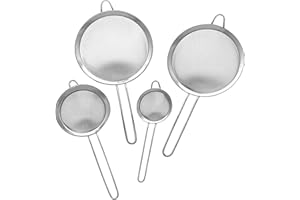 GRÄWE Küchensieb Set, 4-teilig, (Ø 8, 12, 18, 20 cm) - Nudelsiebe aus Edelstahl, poliert, feinmaschig, spülmaschinengeeignet