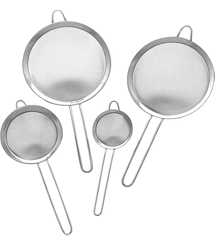 WALFOS Edelstahl-Sieb Set - 3 Feinmaschige Küchensiebe In 3, 5, 7 Zoll