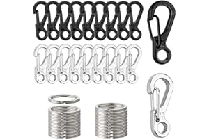 YEYIT 40 szt. mini karabińczyków SF sprężynowe klipsy zatrzaskowe metalowe płaskie breloki zestaw, do plecaka, haczyków na butelki, wspinaczki, wędrówek, podróży na świeżym powietrzu, EDC taktycznego