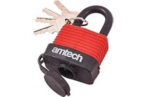 Amtech T0745 40mm Weatherproof Padlock Black & Red