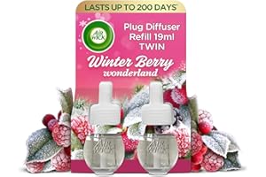 Airwick Air Freshener Plug in Diffuser Twin Refill, Room Air Freshener, Winter Berry Wonderland, 2 x 19ml, Lasts Up to 200 Days (100 Days per Refill)