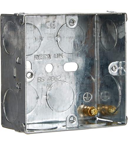 Light Switch Back Box Single 1 Gang Metal Steel Pattress Back Box 25mm ...