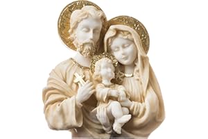 BeautifulGreekStatues Święta Rodzina Jezus Chrystus Maryja Józef Statua Figurka Religijna Ręcznie Malowana 12 cm