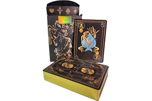 CC CHRIS CARDS Chris Cards Elements Playing Cards - Gilded Deck - Symbolisiert die 4 Elemente Cardistry, Zauberkarten, Kartendeck Zaubertricks - Spielkarten - Pokerkarten (Rot - Ruby) (Gilded Gold)