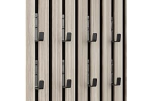 WWMH 8 Stück Kleiderhaken Akustikpaneele, Haken für Akustikpaneele, Wandpaneele, Paneele, Schwarz, Metall