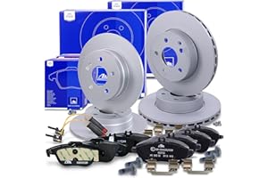 HEGEHOF ATE Bremsenset inkl. Bremsscheiben vorne Ø 288 mm + hinten Ø 278 mm und Bremsbeläge vorne + hinten und Verschleißkontakt Kompatibel mit MERCEDES-BENZ C-Klasse (W204), C-Klasse T-Model (S204)