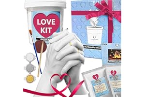 KOKOBOX Kit Calco Mani Coppia Stampo Mani Gesso Coppia Calco delle Mani Calco Gesso Mani Festa Della Donna REGALO Natale/Regalo Donna Regali Personalizzati Matrimonio Regalo Mamma/Papà Regalo Fidanzzato
