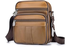 BAGZY Bolso Hombre Bolso Hombre Bandolera Cuero Bolso Bandolera Hombre Bandolera Piel Hombre Pequeño Bandolera Messenger Hombre Piel Mariconera Cuero Hombre Bolso de Negocios Regalo Hombre