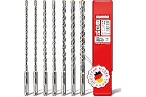 SCHWABENBACH® Foret SDS Plus Béton – Set de 7 Pièces – 6, 8, 10, 12, 14mm x 210 mm – Forets à Béton et Pierre de Haute Qualité – Compatibles Bosch, Hilti, Metabo (pas SDS MAX)