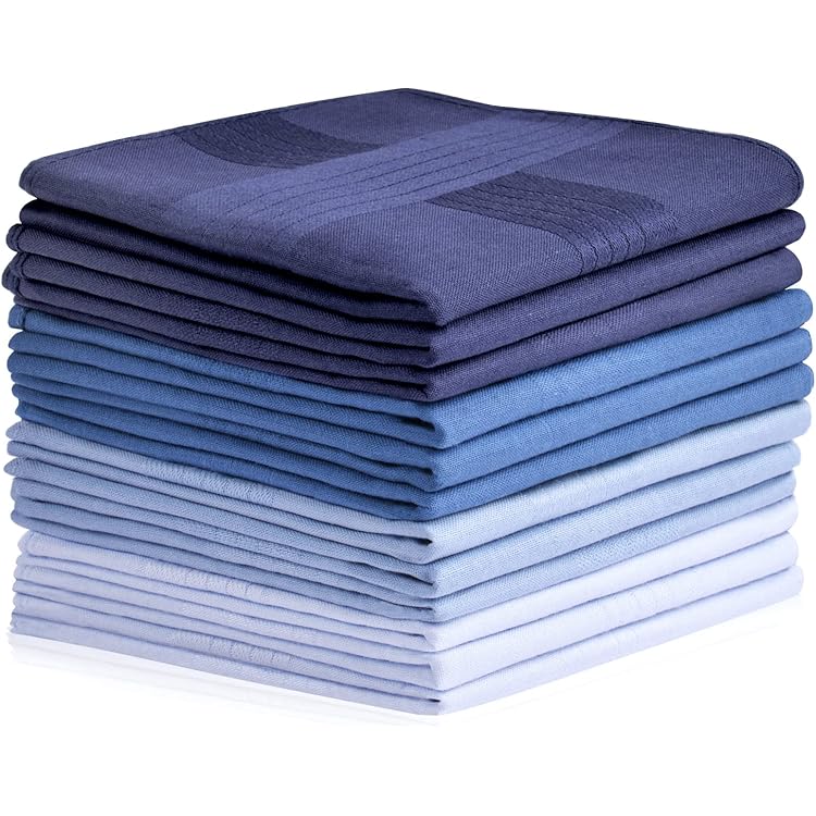 12pcs Hommes Mouchoirs Carrés Vintages à Carreaux Cadeau -Party