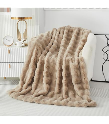 XeGe Coperta Morbida In Finta Pelliccia Leopardata Grigio Chiaro, 127x152 Cm - Peluche Per Divano E Letto - 2