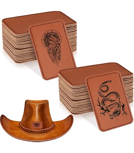 20 Toppe In Similpelle Per Cappelli - Termoadesive E Da Cucire, Rettangolari 7,6x5,1 Cm, Per Riparazione E DIY (cachi) - 5