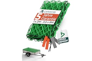 ‎CARGO VA INTELLIGENT VEHICLE ACCESSORIES CargoVA® Anhängernetz 1,5x2,2M [DEKRA Geprüft] – Anhängernetz mit Gummiseil und Eckmarkierung – für perfekte Ladungssicherung