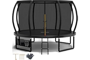 Devoko Outdoor Trampoline 7.5ft/10ft/12ft/14ft GS Certified Garden Trampoline With Safety Net,Non-Slip Ladder& Shoe Organiser,Available For Toddlers And Adults,Up to 150kg
