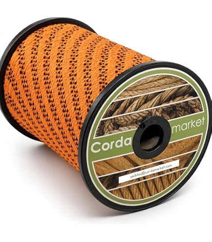 Corde textile PP tressée BLEUE - 8mm - 50 mètres
