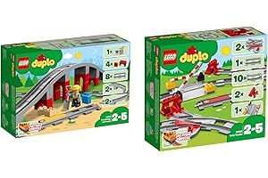 Lego Duplo 2er Set: 10872 Eisenbahnbrücke und Schienen + 10882 Eisenbahn Schienen